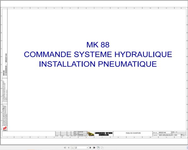Liebherr Crane MK 88 Z76588 Electric and Hydraulic Diagrams FR 3