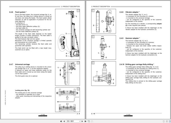 Liebherr Drill Rig LRB 255 Load Capacity Chart Book 2