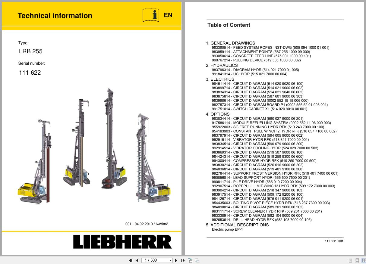 Liebherr Drill Rig LRB 255 Technical Information 1