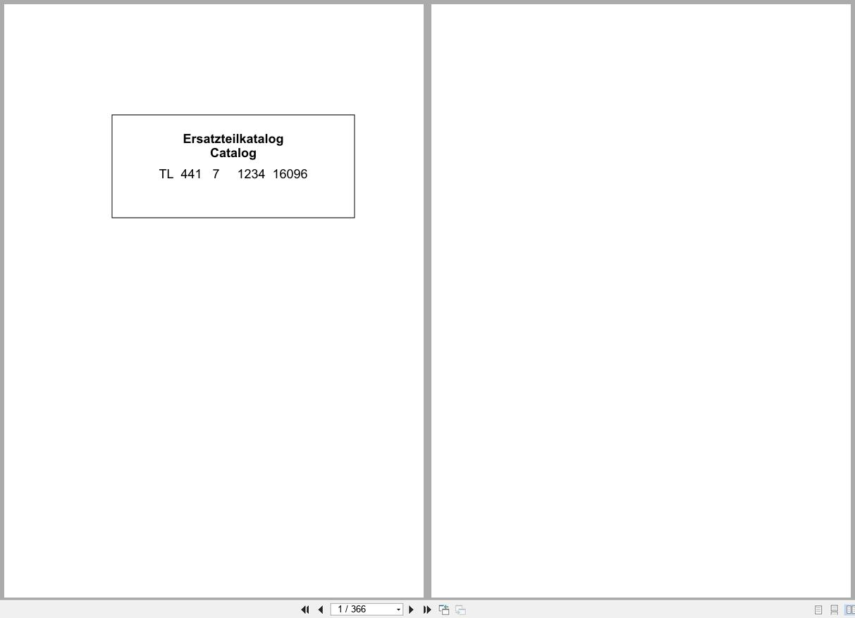 Liebherr Telehandler TL 441 7 Parts Catalog 123416096 DE EN 1