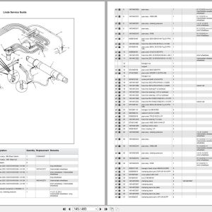 Linde Forklift H100 H120 H140 H150 H160 H180 Tier 3 Parts Manual 2023 2