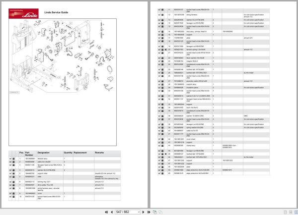 Linde Forklift R1120 01 R10 R12 R14 R16 R20 R25 Parts Manual 2023 2