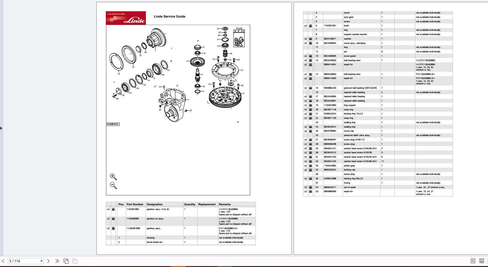 Linde Forklift R14SP R16SP R18SP 1123 02 Parts Manual 2024 1