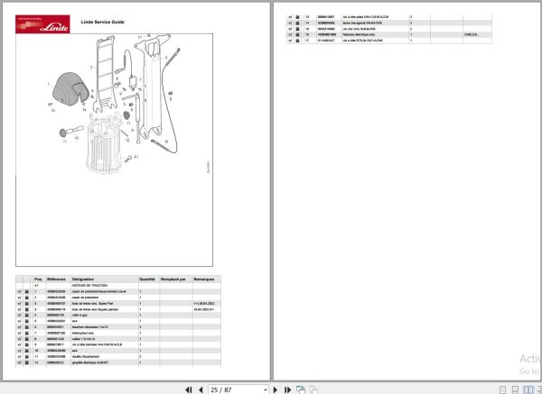Linde Forklift T4558 01 T14 Parts Manual 09 2
