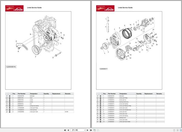 Linde H1220 01 Kubota LPG WG2503 L L LND 3 Engine Parts Manual 2
