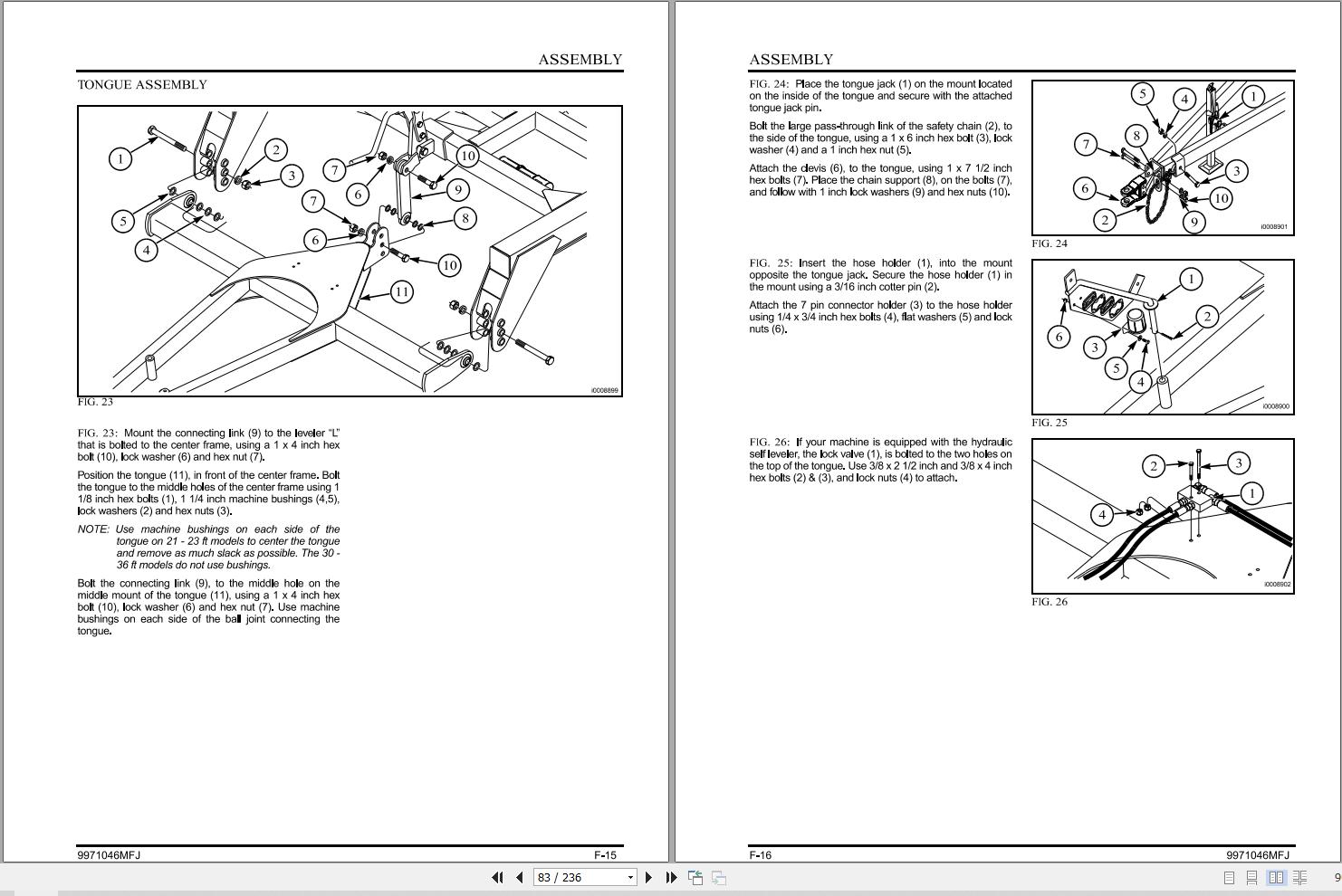 Massey Ferguson 3 Section Tandem Disc 1435 Operator Manual 9971046MFJ 2