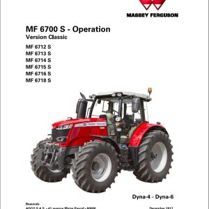 Massey Ferguson 6712S to 6718S Dyna 4 6 Operation Manual 1