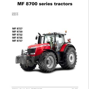 Massey Ferguson 8727 8730 8732 8735 8737 Workshop Service Manual ACT000426C 1