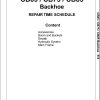 Massey Ferguson Backhoe CB65 CB75 CB85 Repair Time Schedule 4283590M1 1