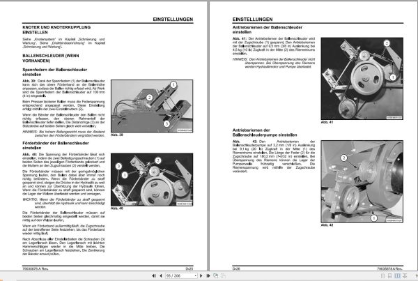 Massey Ferguson Baler 1840 1840CE Operator Manual 79035878A DE 2