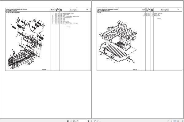 Massey Ferguson Baler 1844S 1844N Repair Time Schedule 4283498M1 2