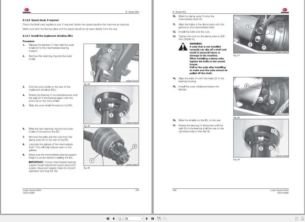 Massey Ferguson Baler 2240 to 2290 Operator Manual 700741468F 2