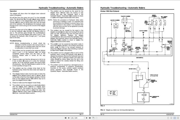 Massey Ferguson Baler 2745 to 2756A Workshop Service Manual 4283067M1 2