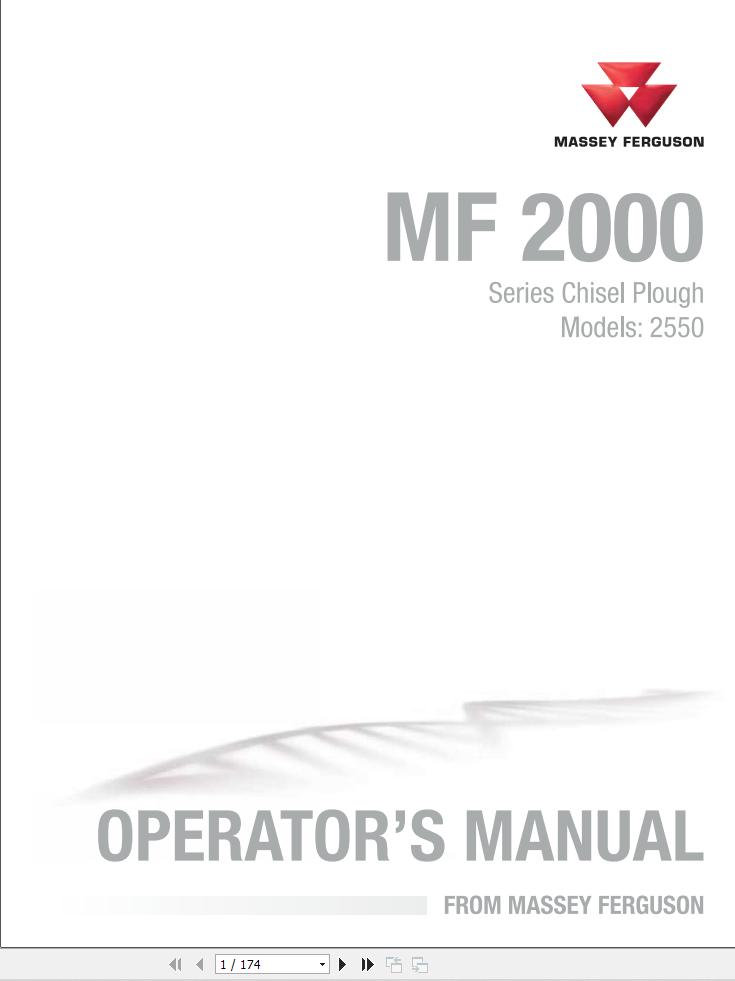 Massey Ferguson Chisel Plough 2550 Operator Manual 9971457MFA 1