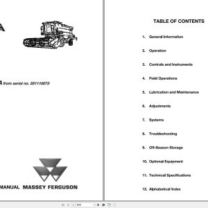 Massey Ferguson Combine 7240 ACTIVA Operator Manual 1