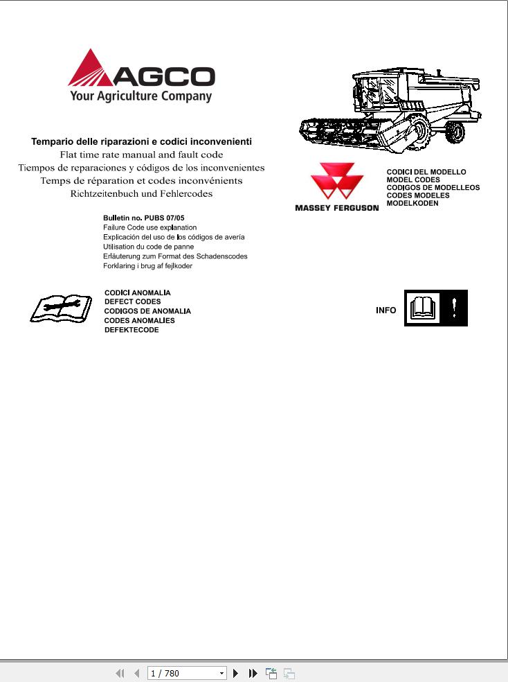 Massey Ferguson Combine 7240 to 7370 Repair Time Schedule 327209501 1