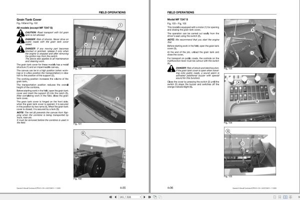Massey Ferguson Combine 7245 7247 S SAL Operator Manual LA327239013 2