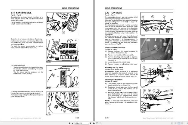 Massey Ferguson Combine 7260Beta to 7270AL 4 Beta Operator Manual 327176017 2