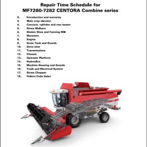 Massey Ferguson Combine 7280 7282 CENTORA Repair Time Schedule D3111900M2 1