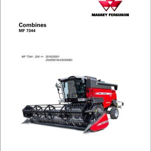 Massey Ferguson Combine 7344 Workshop Service Manual LA327326012M 1