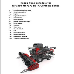 Massey Ferguson Combine 7360 7370 BETA Parts Catalog Manual LA327371010 1