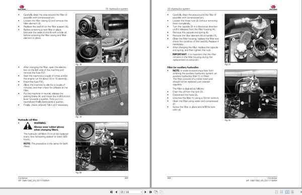 Massey Ferguson Combine 7380 7380AL 7382 7382AL Operator Manual D3117100M4 2