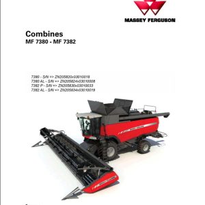Massey Ferguson Combine 7380 7380AL 7382P 7382AL Operator Manual D3117100M5 1