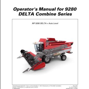 Massey Ferguson Combine 9280 DELTA Series Operator Manual 1