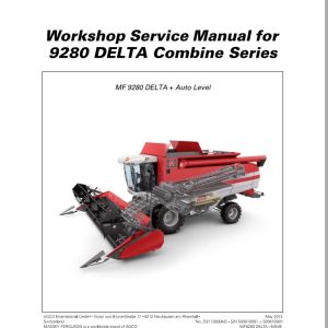 Massey Ferguson Combine 9280 DELTA Series Workshop Service Manual D3112800M2 1