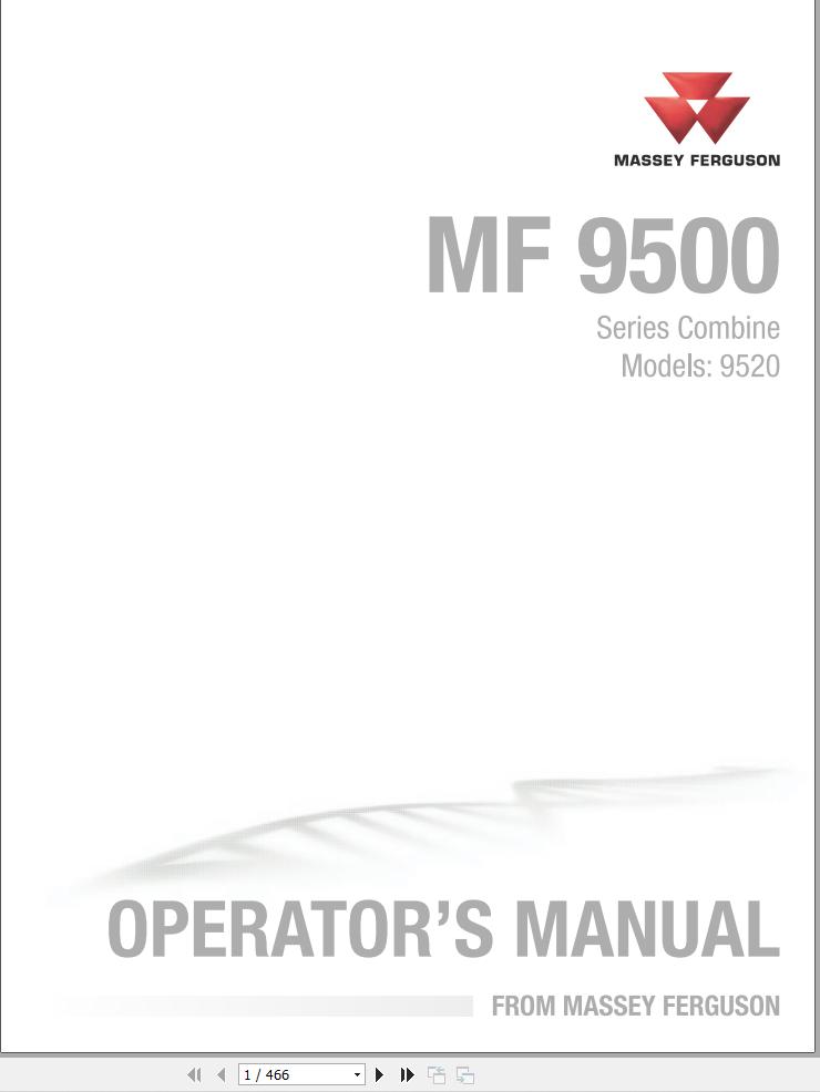 Massey Ferguson Combine 9520 Operator Manual 1