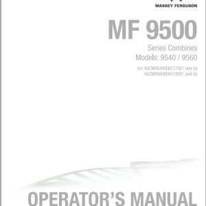 Massey Ferguson Combine 9540 9560 Operator Manual 700744638A 1