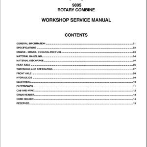 Massey Ferguson Combine 9895 Workshop Manual 1