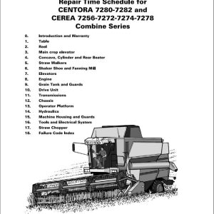 Massey Ferguson Combine CENTORA 7280 to CEREA 7278 Repair Time Schedule D3111900M1 1
