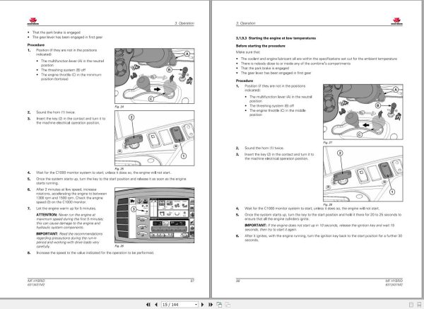 Massey Ferguson Combine MF4690 MF5690 MF6690 Operator Manual 6313431M2 2