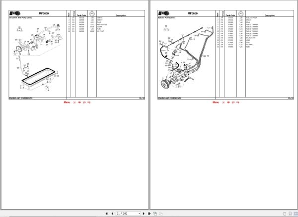 Massey Ferguson Combine MF5650 Repair Time Schedule 6285424M2 2