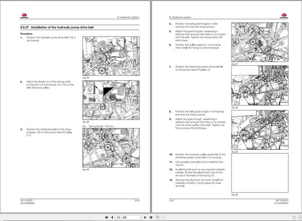 Massey Ferguson Combine MF5690 MF6690 Hybrid Workshop Service Manual ACW0389030 2
