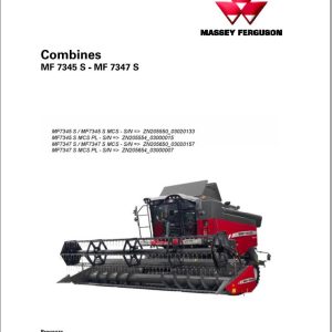 Massey Ferguson Combine MF7345S MF7347S Operator Manual LA327306018 1