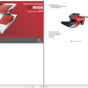 Massey Ferguson Combine MF9695 MF9795 MF9895 Repair Time Schedule ACW0388940 1