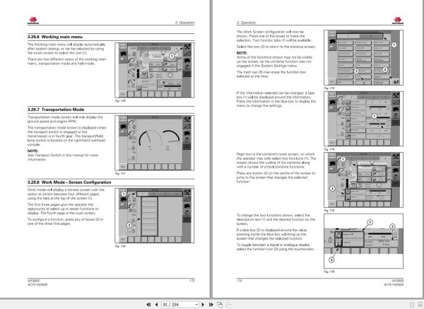 Massey Ferguson Combine MF9795 MF9895 Operator Manual ACW1493500 2