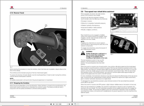 Massey Ferguson Combine MF9895 Operators Manual 6308788M1 2