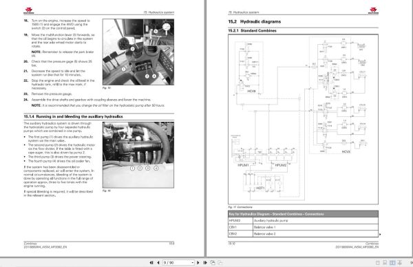 Massey Ferguson Combines MF9380 MF9380AL Workshop Service Manual D3118800M4 2