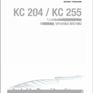 Massey Ferguson Conditioner KC204 KC255 Operator Manual FEL1276940101 1