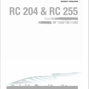 Massey Ferguson Conditioner RC204 RC205 Operator Manual FEL12835901 1