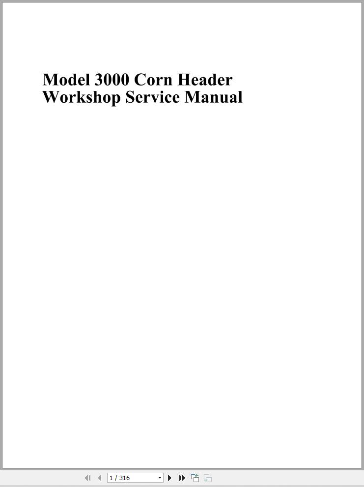 Massey Ferguson Corn Header 3000 Workshop Service Manual 79023082 1