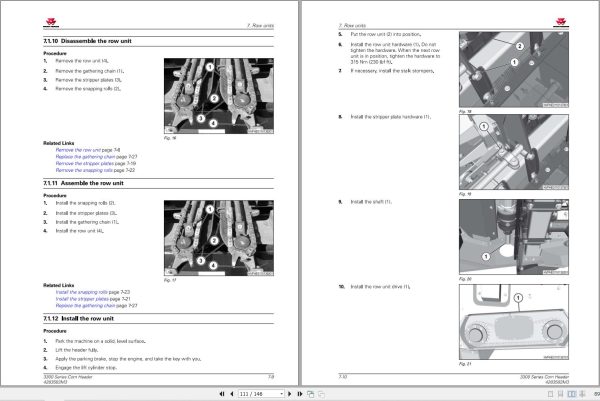 Massey Ferguson Corn Header 3308 3312 3316 Service Manual 4283583M3 2