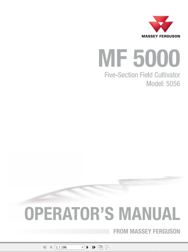 Massey Ferguson Cultivator 5056 Operator Manual 9971354MFF 1