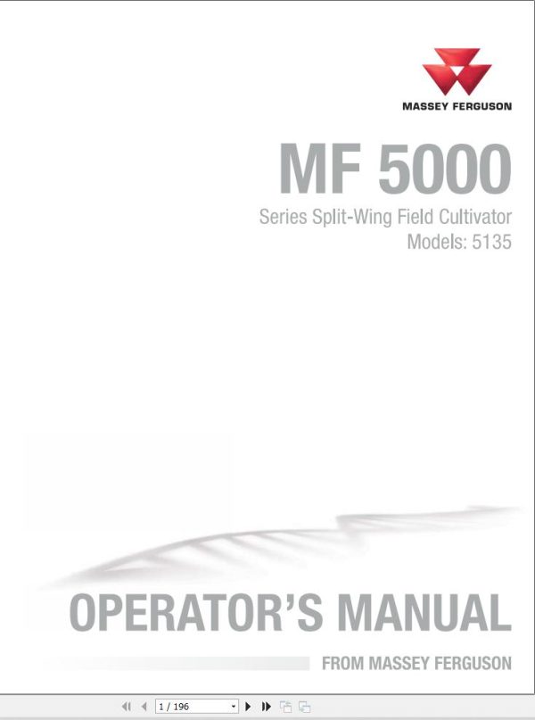 Massey Ferguson Cultivator 5135 Operator Manual 997762MFF 1
