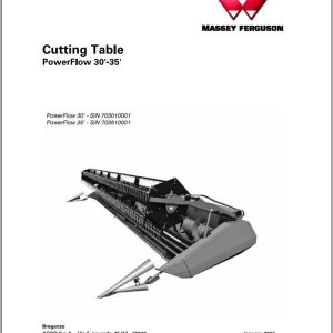 Massey Ferguson Cutting Table 30 35 Operator Manual LA327448010 1