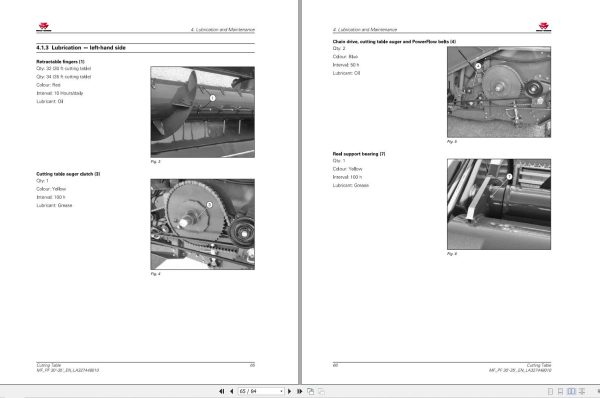 Massey Ferguson Cutting Table 30 35 Operator Manual LA327448010 2