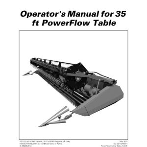 Massey Ferguson Cutting Table 35 ft PowerFlow Operator Manual D3113100M1 1